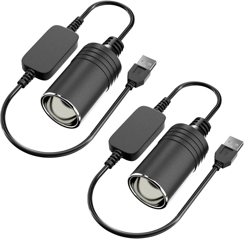 BFXM USB to Cigarette Lighter Adapter, 10W USB Male to 12V Cigarette Lighter Socket Cable, for Dash Cam, Radar Detector, Car Fan, Electronic GPS, Led Light - Image 1